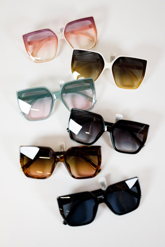 Cat Eye Boxy Sunglasses, VARIOUS