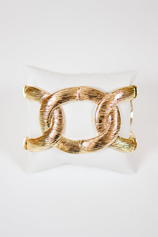 Gold Textured Cuff Bracelet