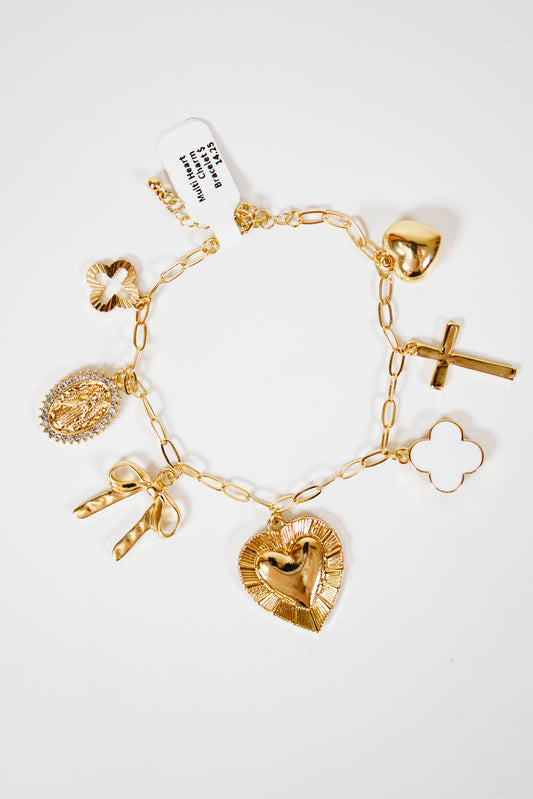 Multi Heart Charm Bracelet