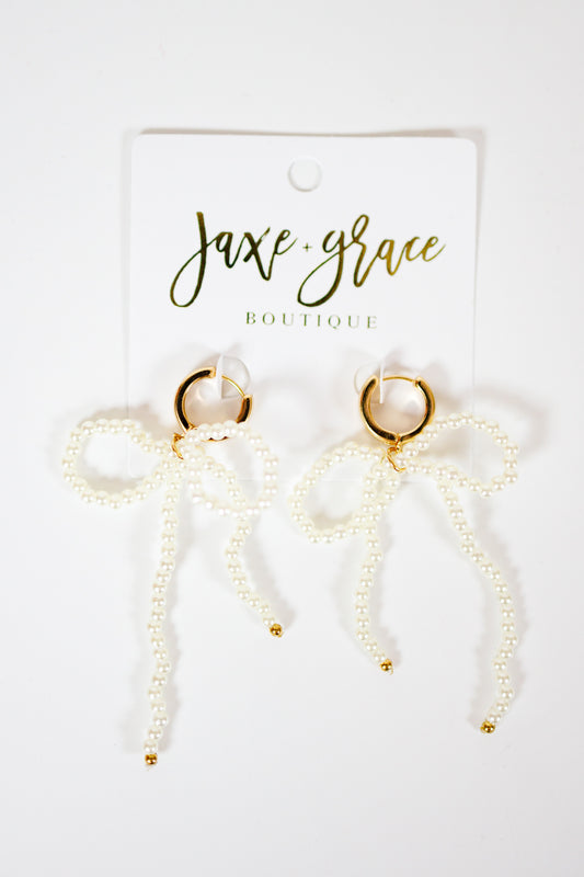 Pearl Bow Earrings