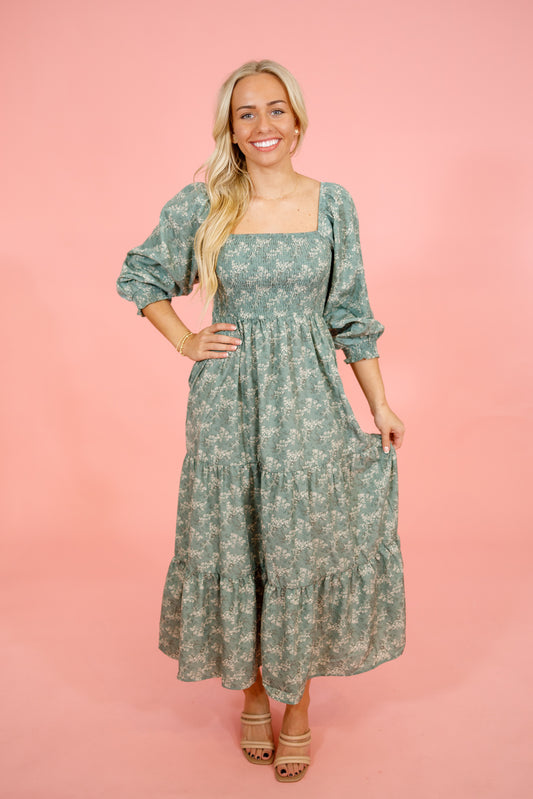 Seafoam Floral Maxi Dress