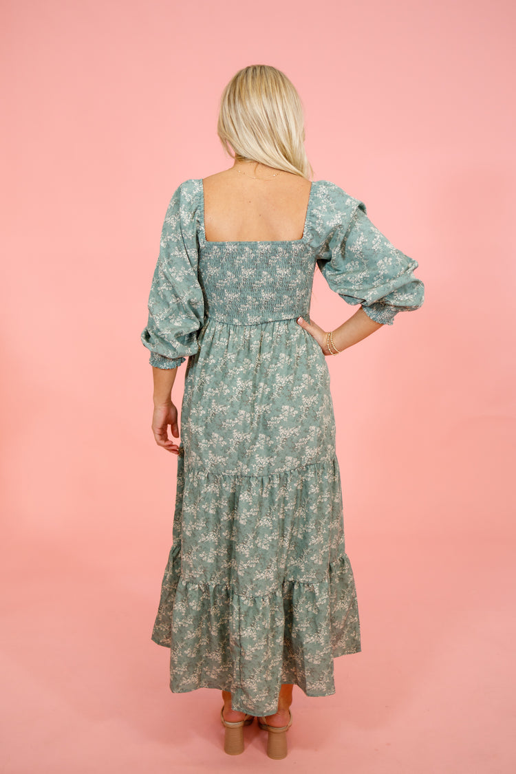 Seafoam Floral Maxi Dress