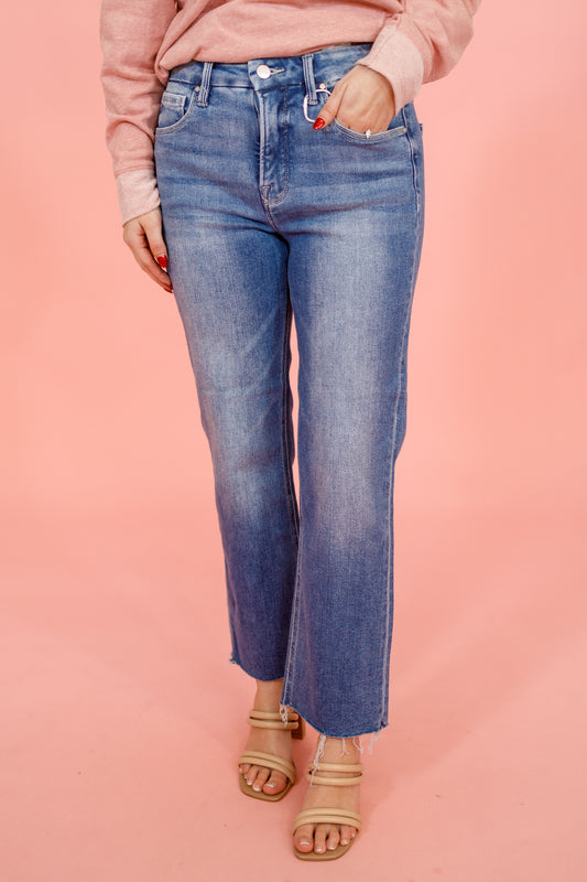 Risen Tummy Control Crop Flare Jeans