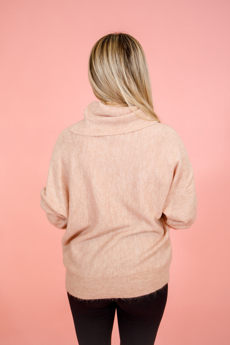 Rose Cowl Neck Knit Sweater