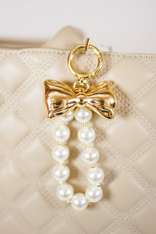 Bow & Pearl Keychain Bracelet