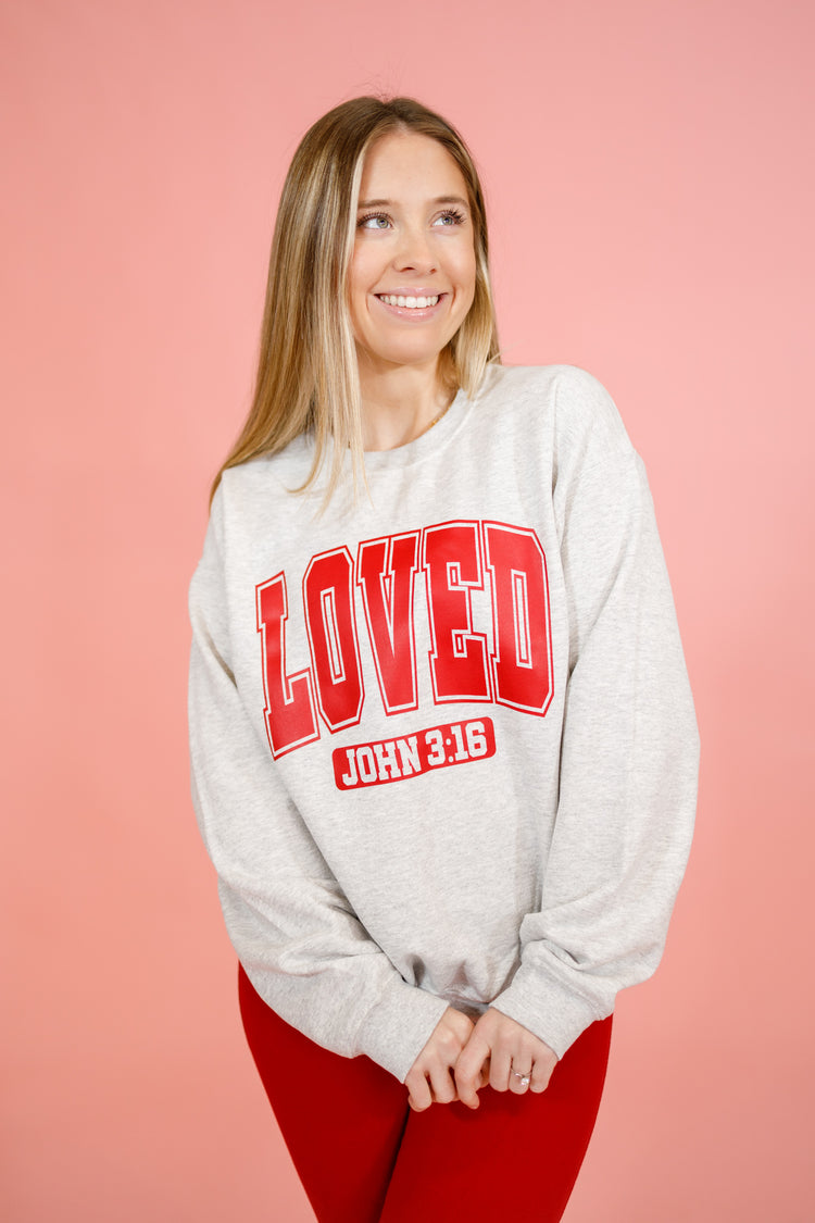 "Loved" John 3:16 Sweatshirt, S-3XL