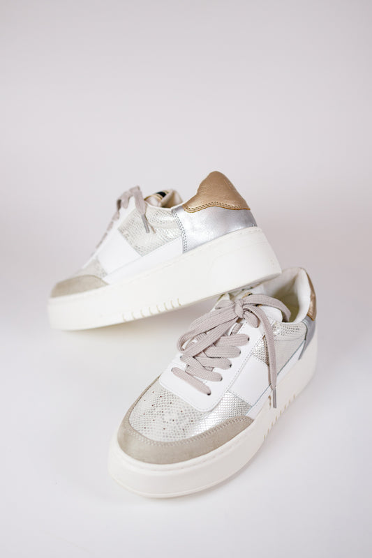 Oriana Silver Snake Sneakers