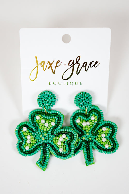 Shamrock Beaded Earrings