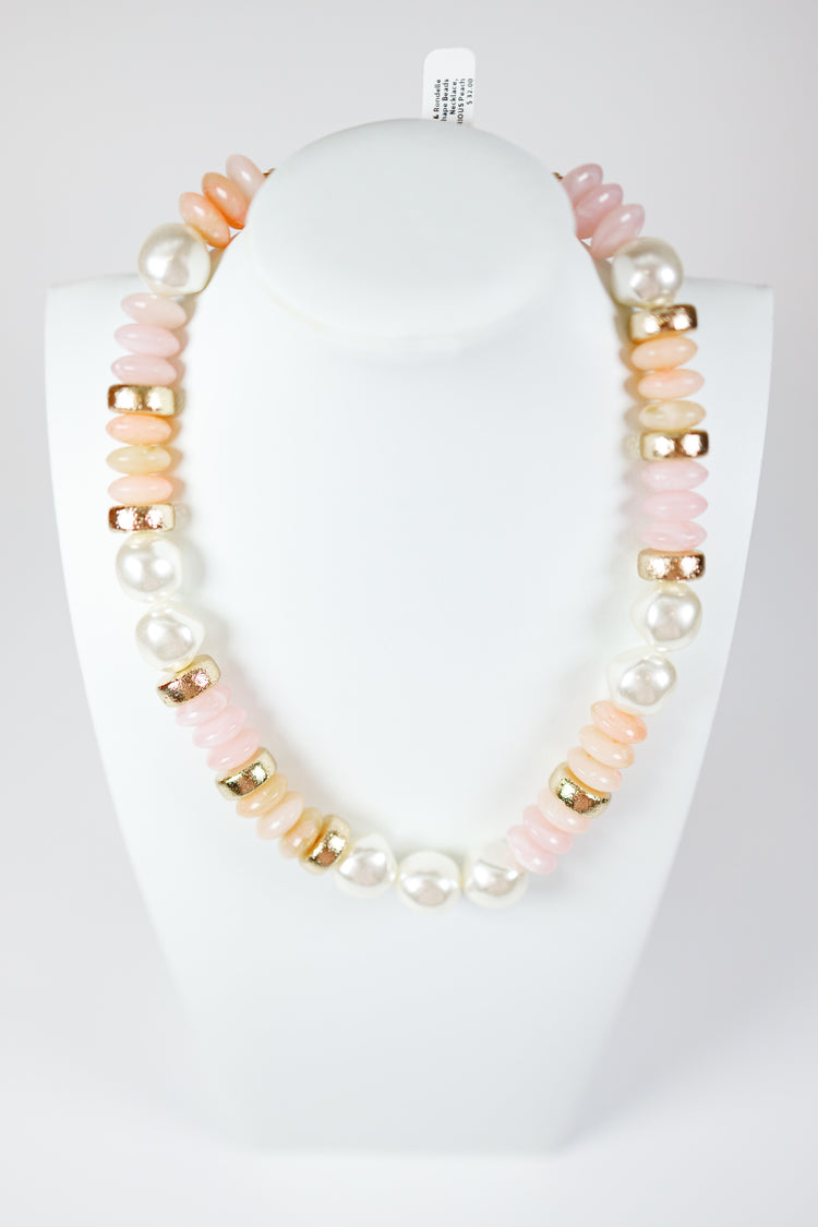 Pearl & Rondelle Shape Beads Necklace, VARIOUS
