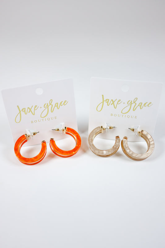 30mm Acrylic & Metal Hoops