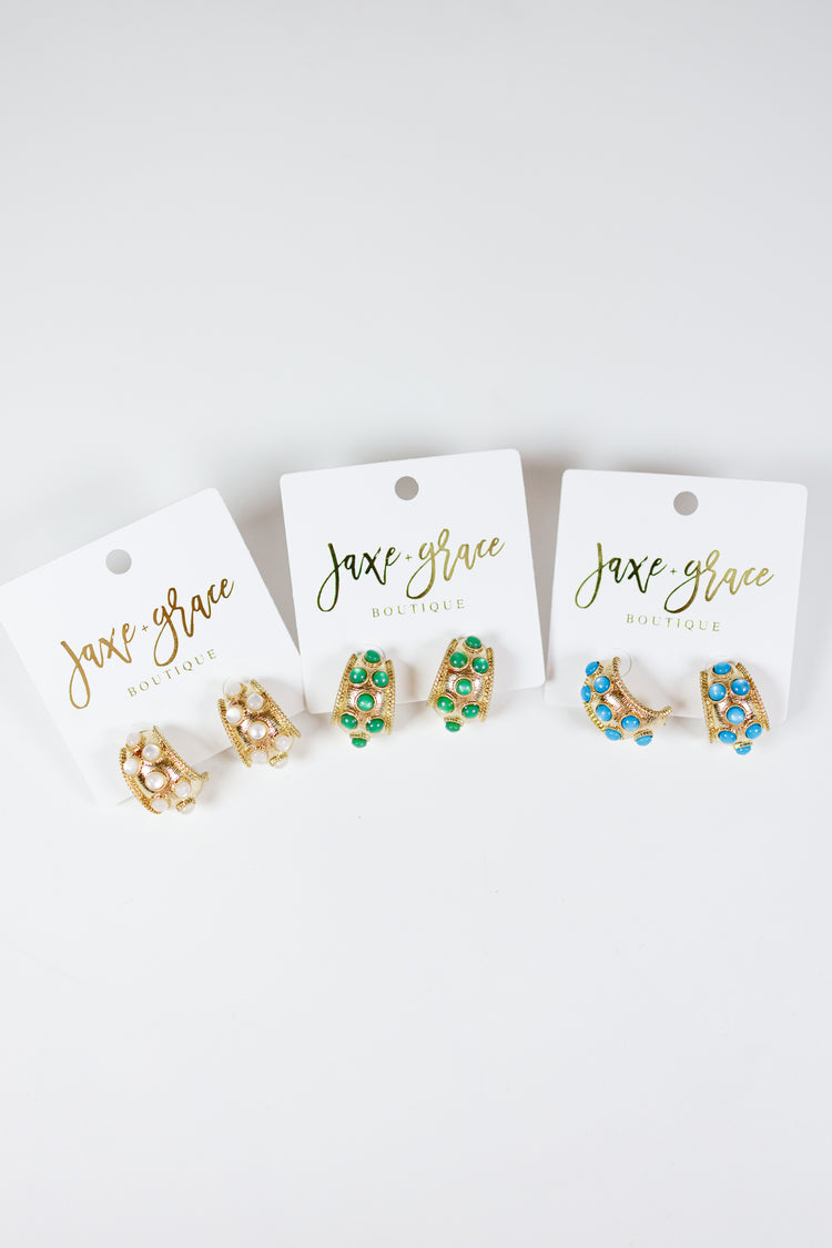 Multi Dotted Antique Bold Hoops, VARIOUS