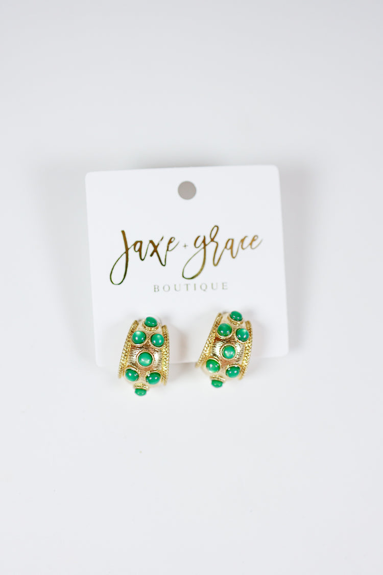 Multi Dotted Antique Bold Hoops, VARIOUS
