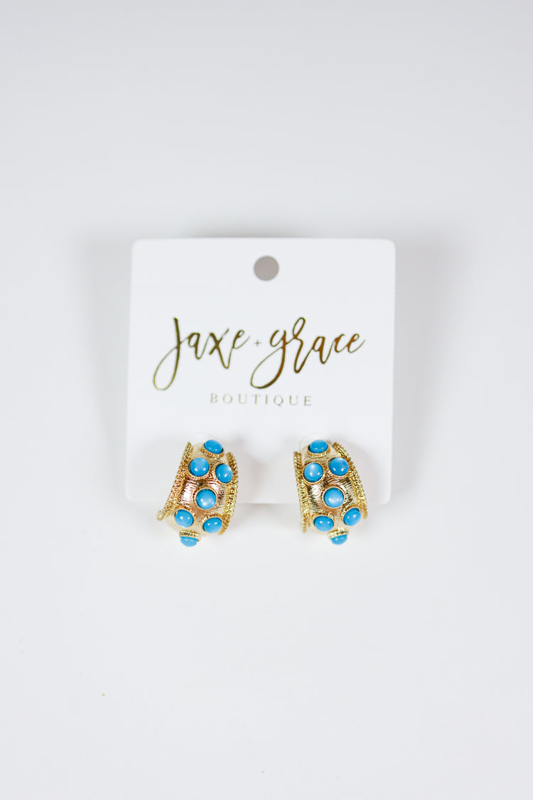 Multi Dotted Antique Bold Hoops, VARIOUS