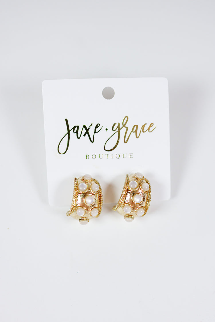 Multi Dotted Antique Bold Hoops, VARIOUS
