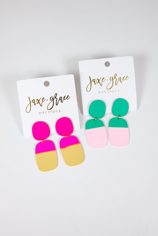 Twotone Coated Earrings, VARIOUS