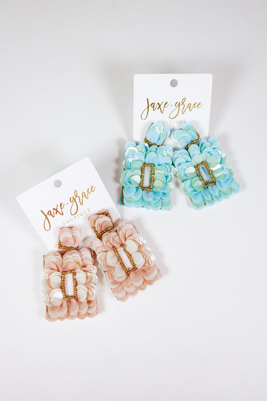 Sequin Rectangle Earrings, VARIOUS