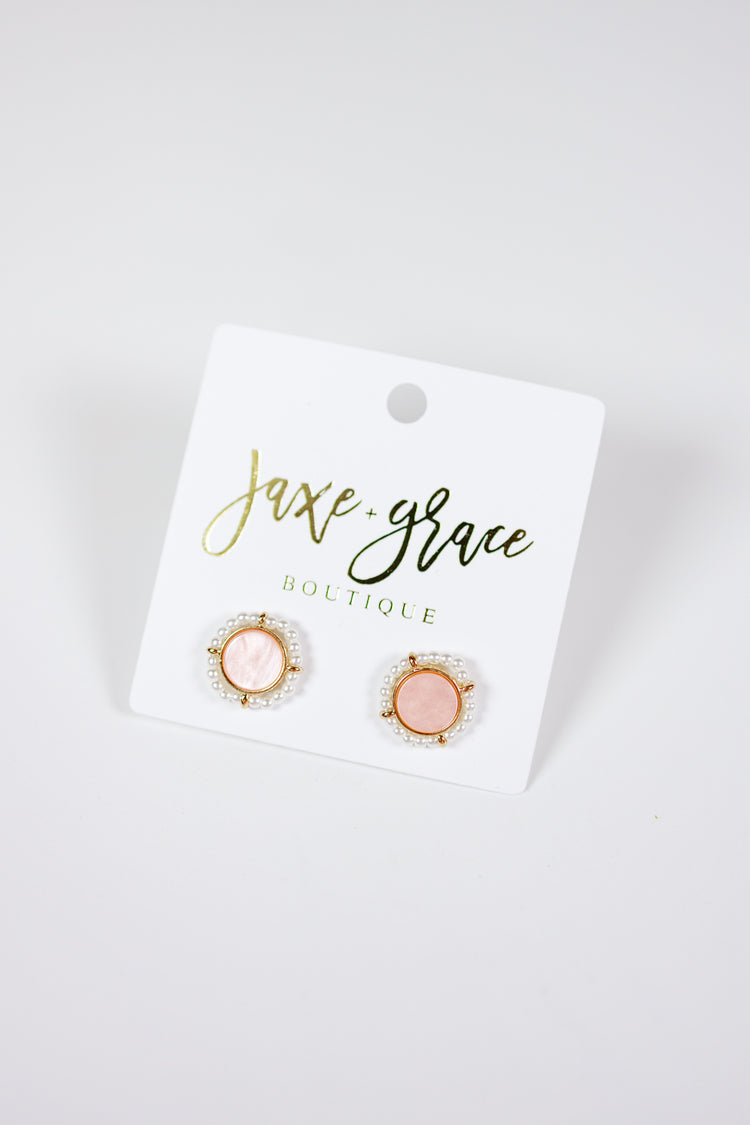 Pearl & Stone Halo Studs, VARIOUS