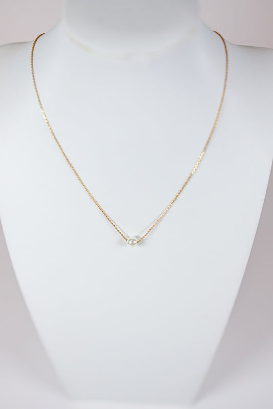 2.5mm Pearl Gold Dipped Pendant Necklace