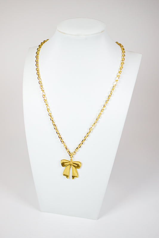 HD Gold Bubble Bow Necklace