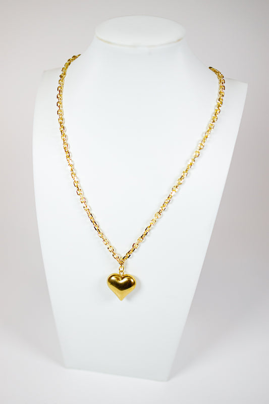 HD Gold Bubble Heart Necklace