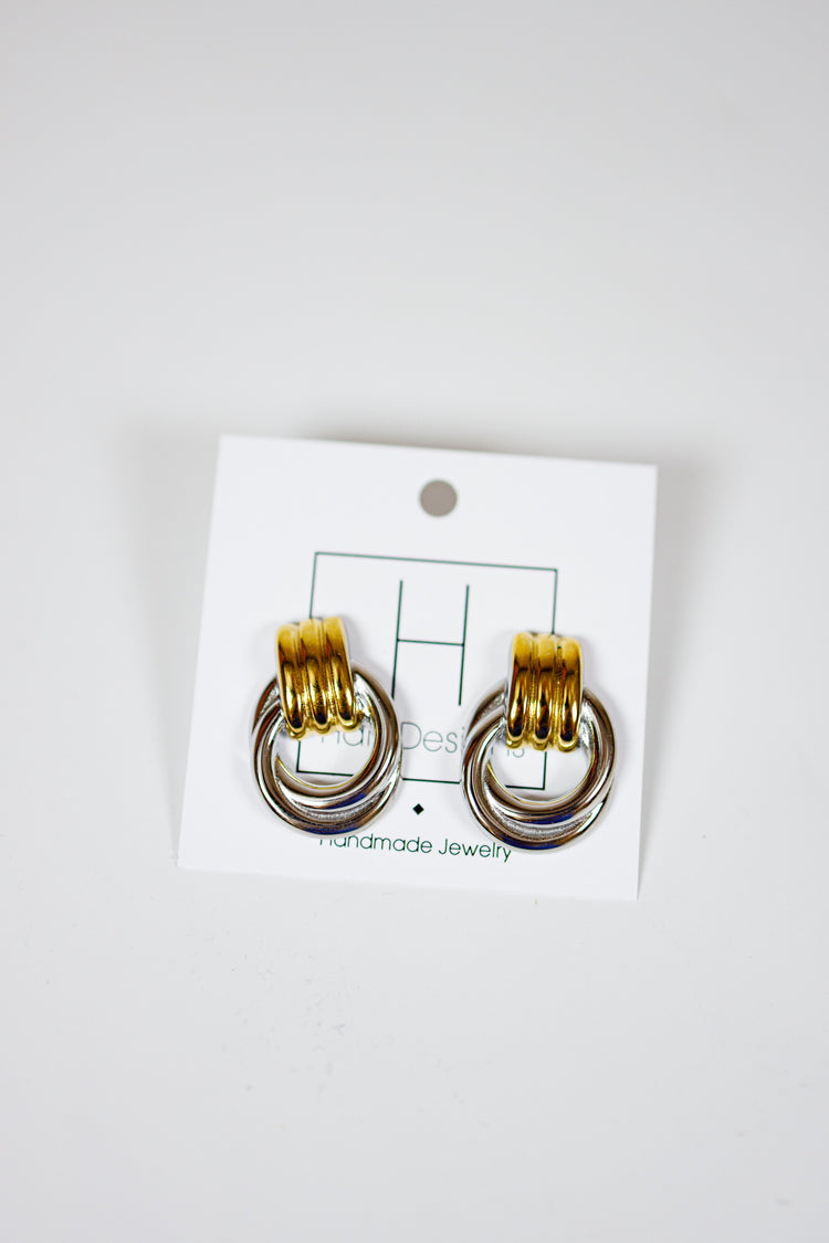 HD Silver & Gold Door Knocker Earrings