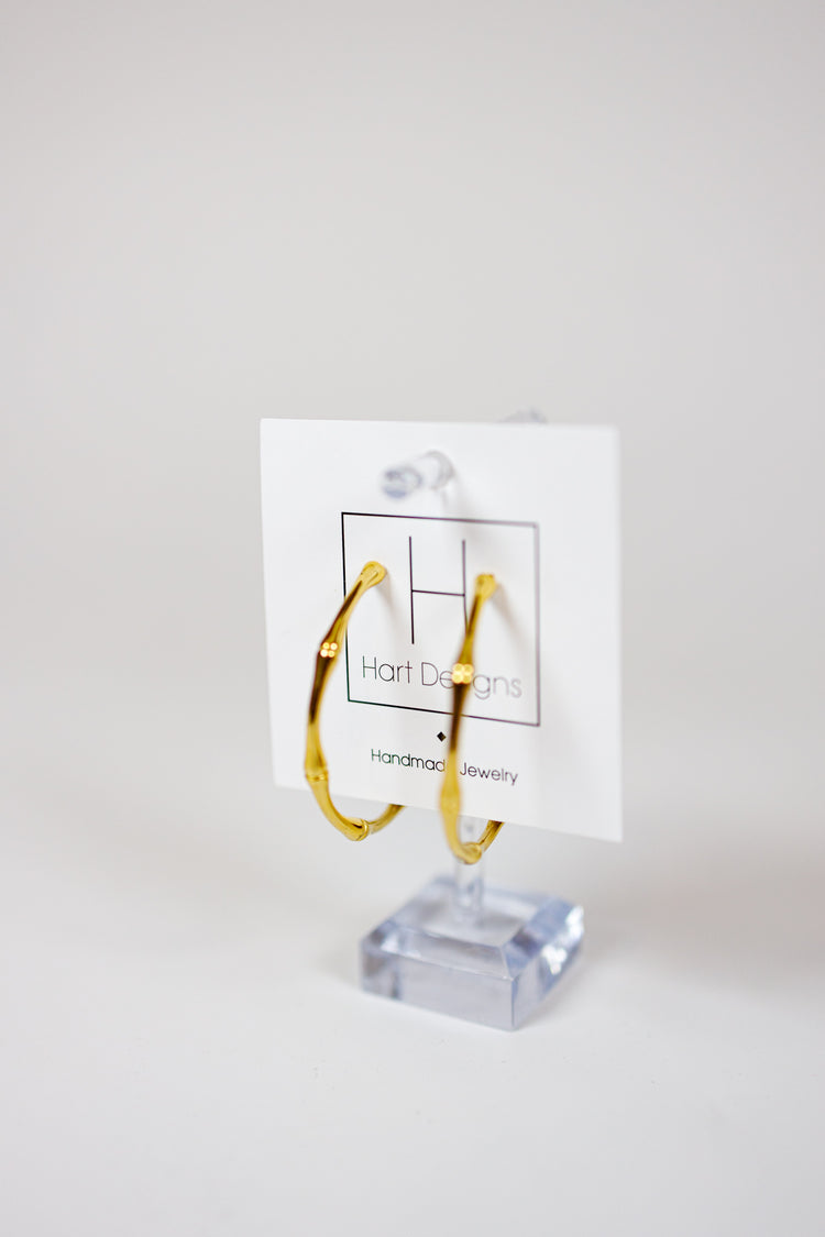 HD Gold Bamboo Open Hoops