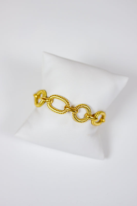 HD Gold Textured Chain Link Bracelet