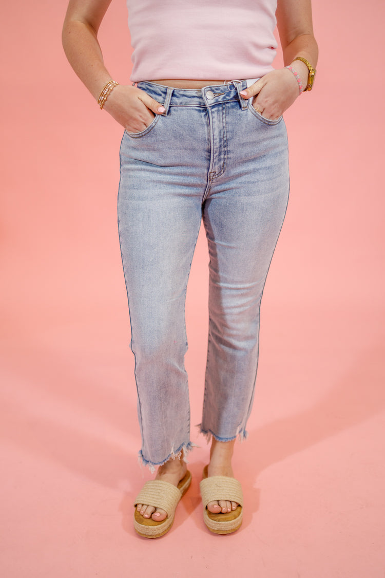 Risen High Rise Crop Flare Jeans, REG + CURVY