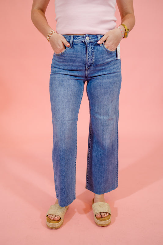Risen Tummy Control Wide Leg Jeans