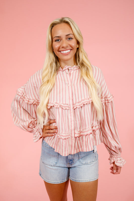 Blush Stripe Reversible Top