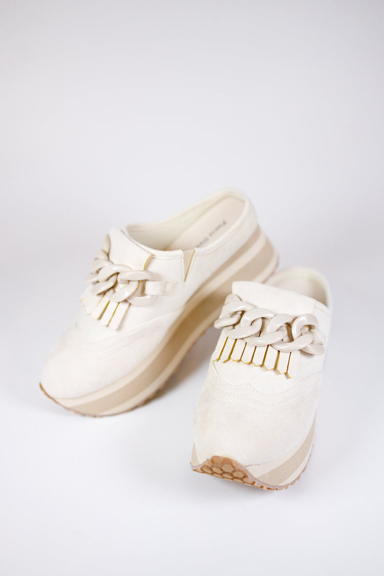 Ivory Slip on Platform Sneaker