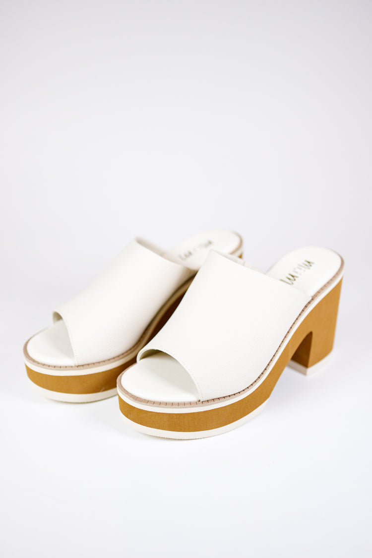 Jemma Chunky Heel Wedge, IVORY