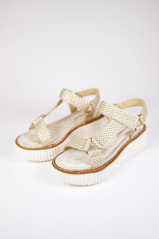 Gold Braided Platform Sandal