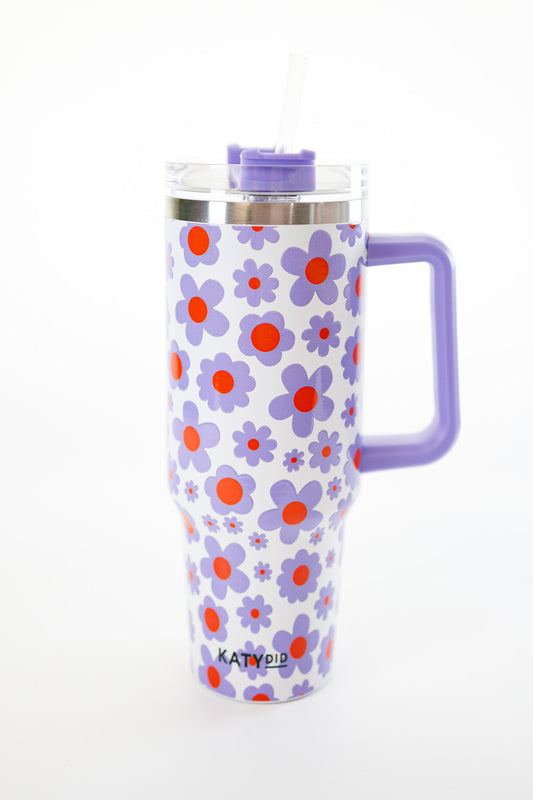 40oz Lilac Floral Tumbler