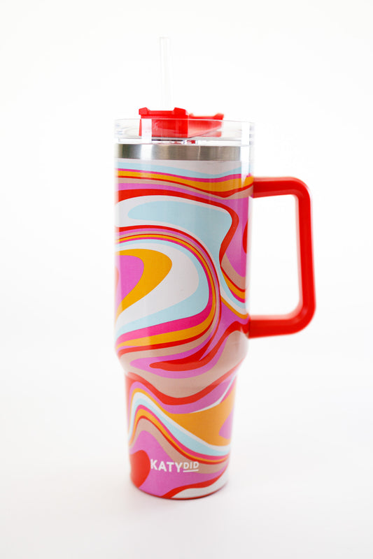 40oz Groovy Swirls Insulated Tumbler