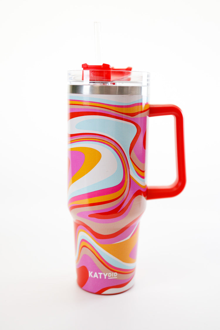 40oz Groovy Swirls Insulated Tumbler