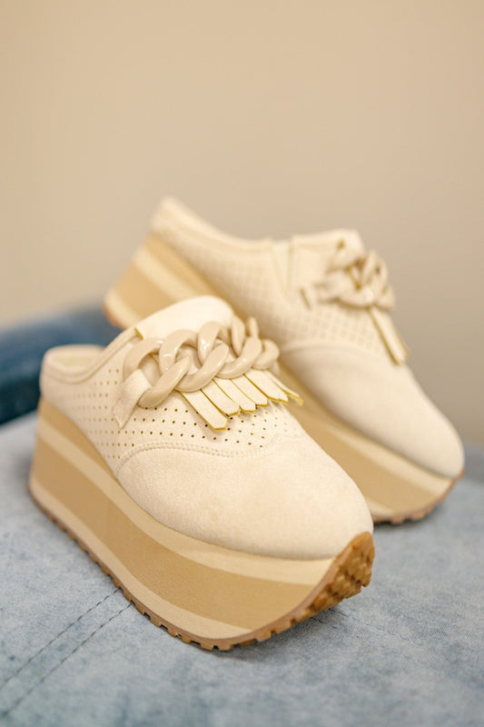 Ivory Slip on Platform Sneaker