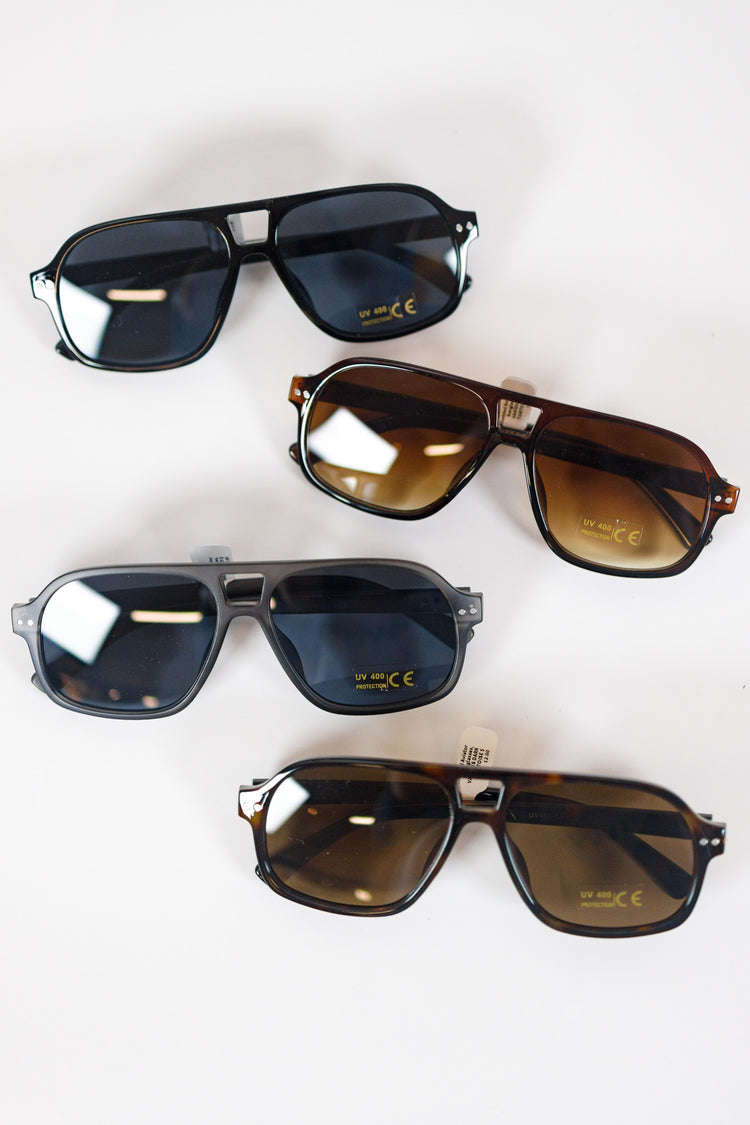 Studded Aviator Sunglasses, VARIOUS