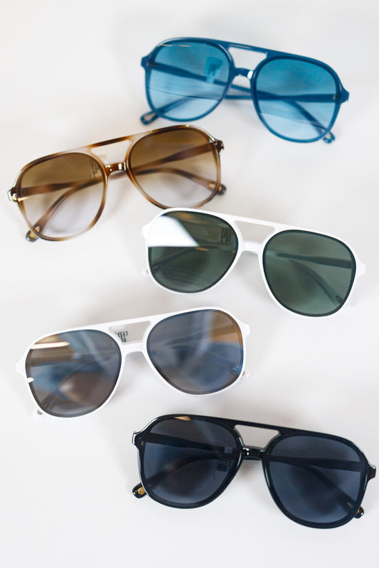 Straight Aviator Sunglasses, VARIOUS