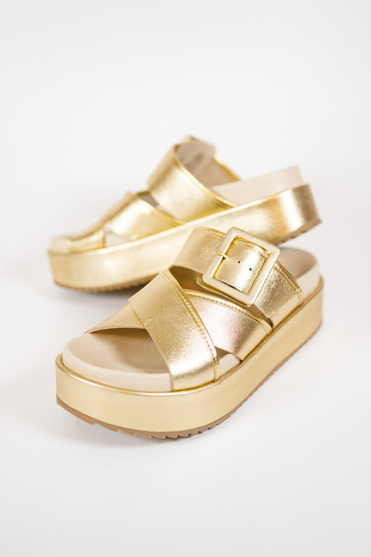 Matisse Gold Micah Platform Sandal