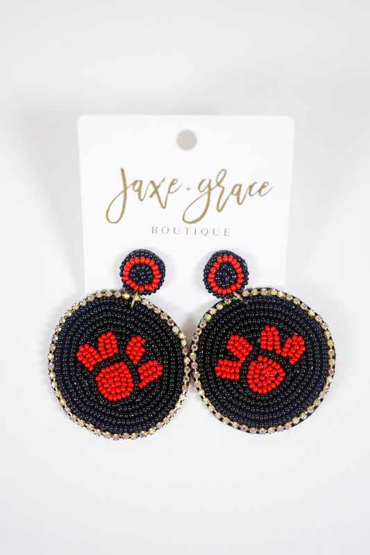 College Color Paw Disk Earrings