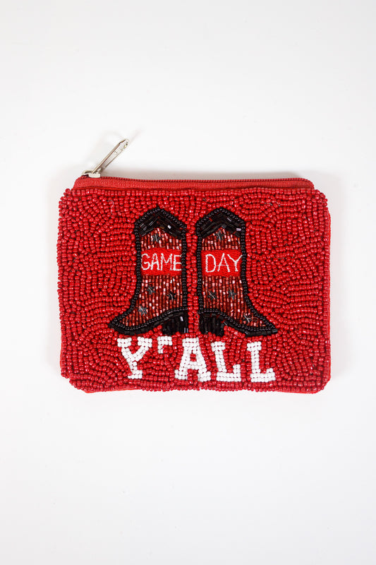 "Y'ALL" GAME DAY Boots Coin Pouch