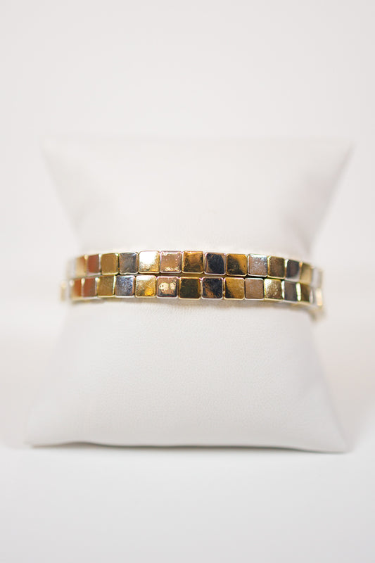 Square Block Bracelet Set