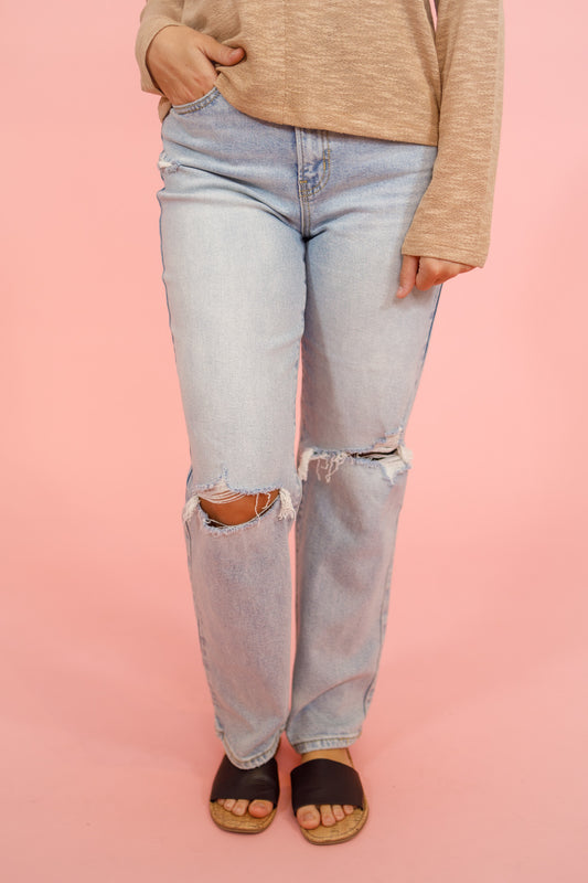 Cello Split Knee Dad Jeans