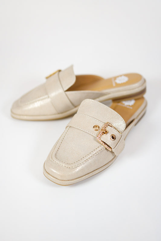 Gold Jardeen Buckle Mules