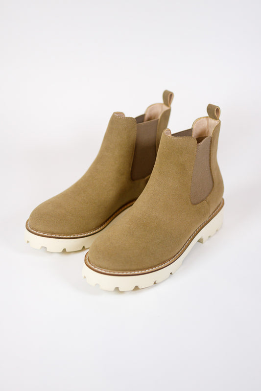 Khaki Slip On Boots