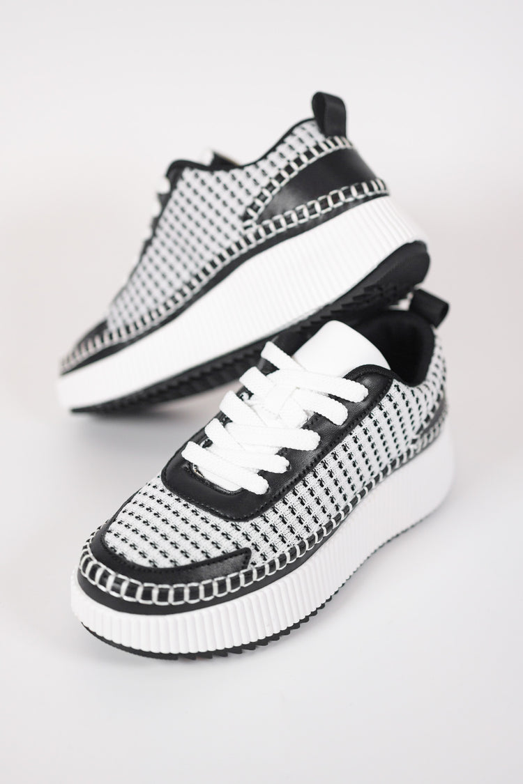 Black Charlene Stitched Sneaker