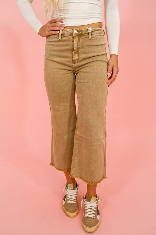 Z High Waisted Straight Leg Jeans, LT CAMEL