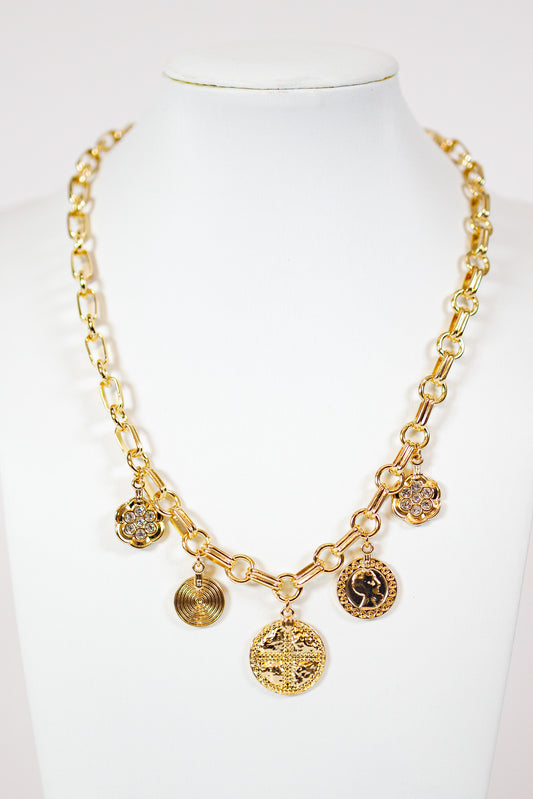 Caroline Hill - Isabel Charm Necklace Gold