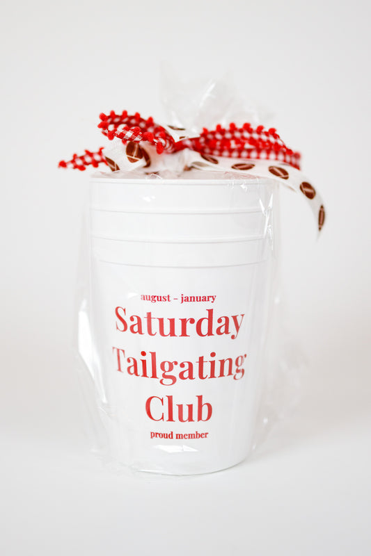 "Saturday Tailgating Club" Cup Set of 3